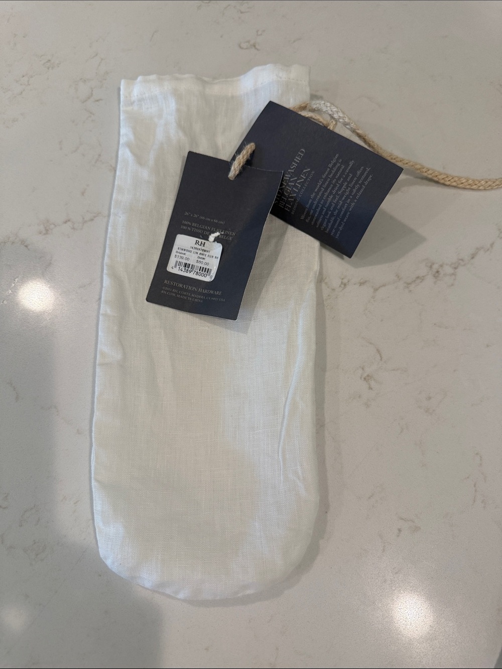 Restoration Hardware White Linen Pillow Sham 
29x 29